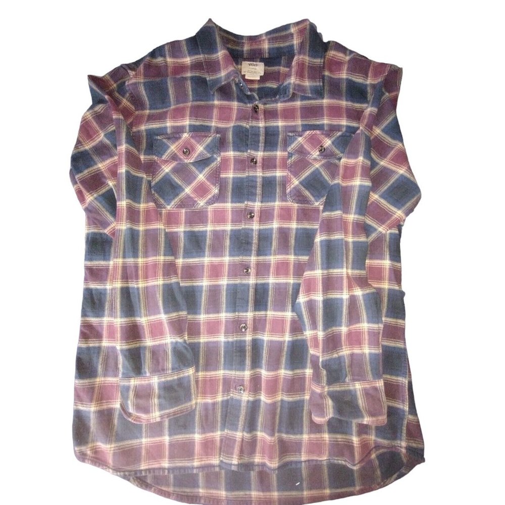 Vans Shirt Mens Adult Extra Large Plaid Button Up Flannel‎ Casual